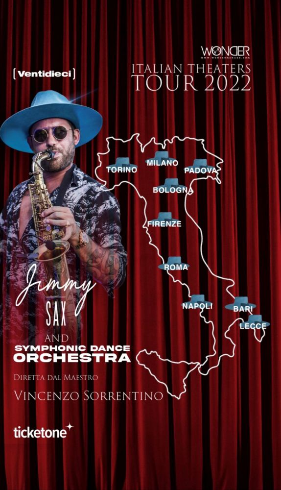 JIMMY SAX - Dal 4 marzo per la prima volta in tour nei teatri italiani con The Symphonic Dance Orchestra