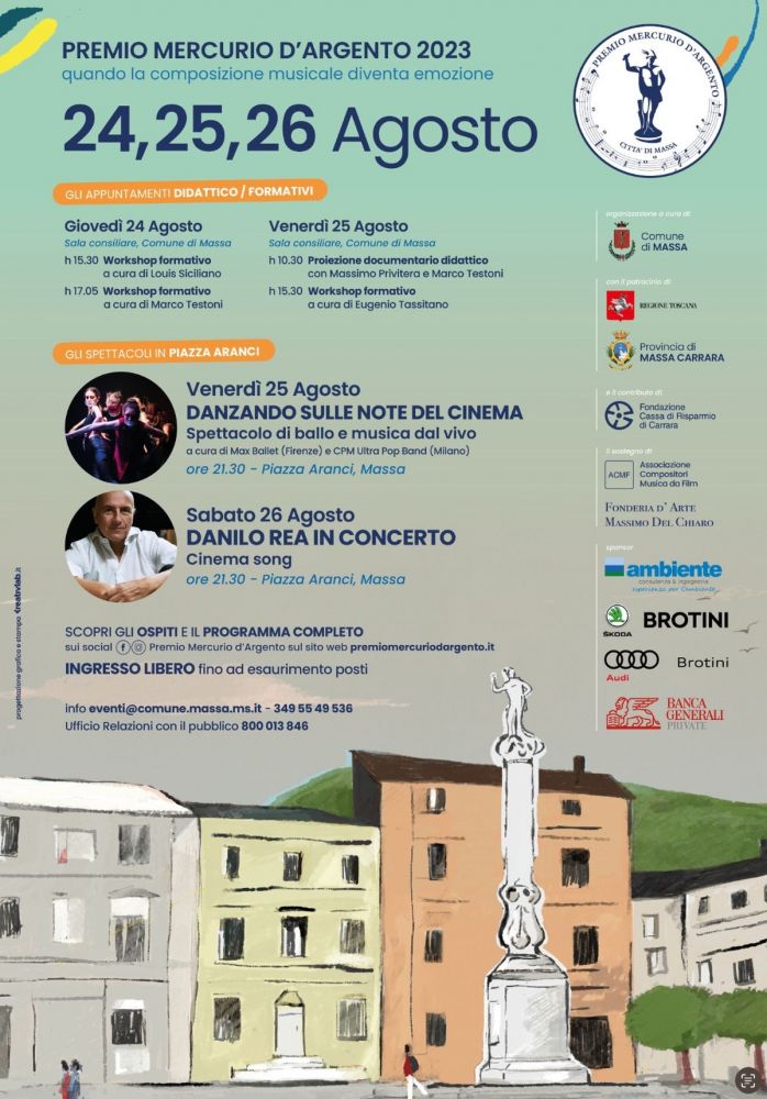Il 25 agosto a Massa Carrara gli allievi del CPM Music Institute protagonisti della serata Danzando sulle note del Cinema, in occasione del Premio Mercurio d’Argento