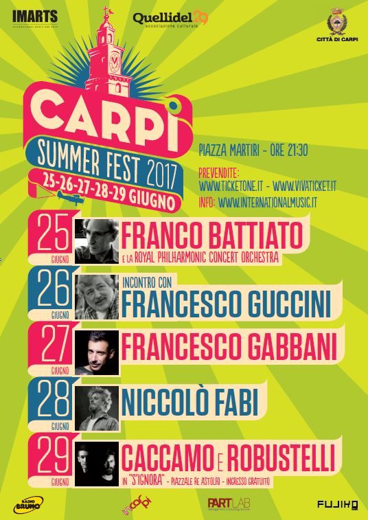 CARPI IN MUSICA CON SUMMER FEST 2017