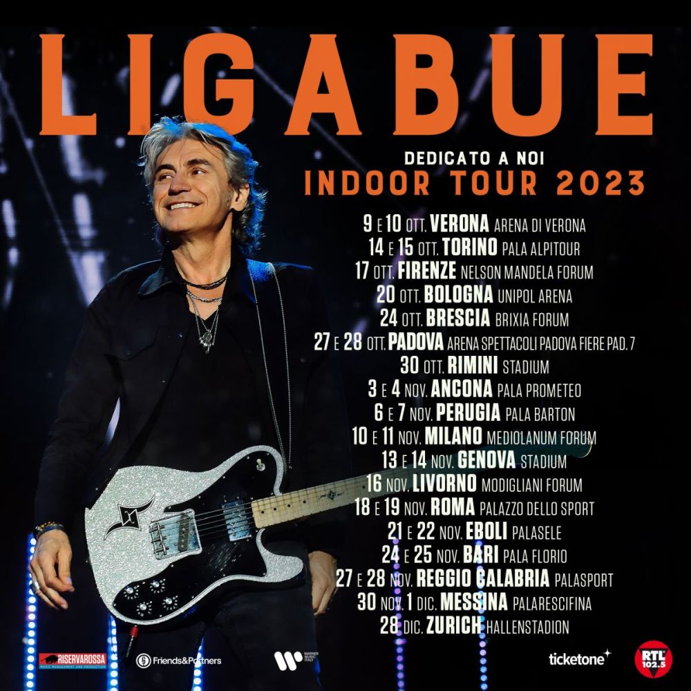 LUCIANO LIGABUE: lunedì 30 ottobre in concerto allo Stadium di RIMINI