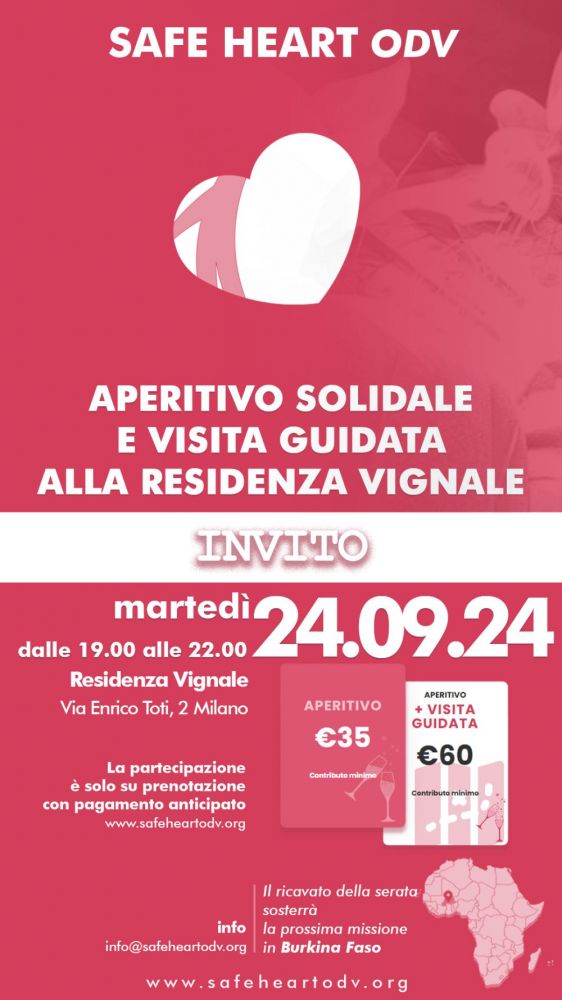 SAFE HEART ODV presenta APERITIVO SOLIDALE